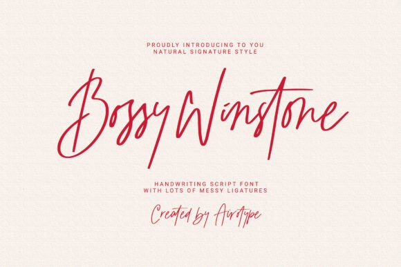 Bossy Winstone: A Handwritten Font for Editorial Design
